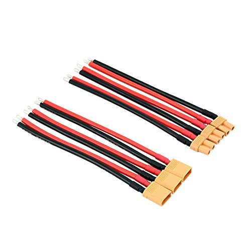 Oliyin 3Pairs Xt30 Spina Xt-30 Maschio Femmina Cavo Connettori Con Filo Slicone Da 16Awg 10Cm Per Batteria Lipo Rc Fpv Turnigy/Zippy (Confezione Da 3)