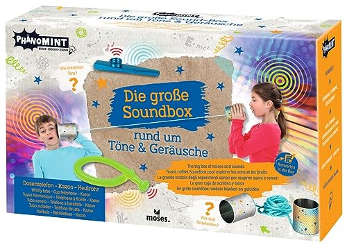Moses. Phänomint - Set Per Esperimenti Per Bambini Con Suoni E Rumori, Con 3 Emozionanti Giocattoli Acustici, Kit Di Montaggio Per Telefono In Scatola