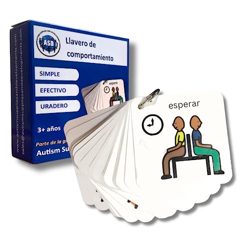 Autism Supplies And Developments- Portachiavi In Plastica Con Comportamento Visivo (Spagnolo), Colore Spanish, Bkr_Es