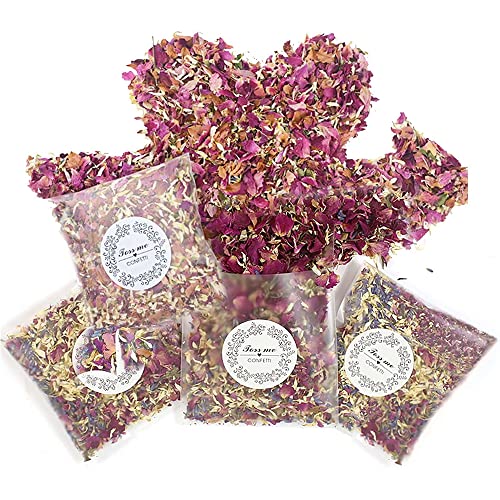 Dantolo 15 Pezzi Coriandoli Matrimonio Con Fiori Secchi, Petali Di Rosa Biodegradabili Naturali