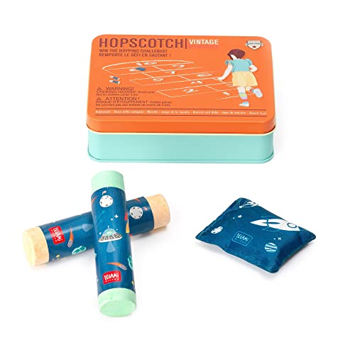 Legami - Gioco Della Campana, Scatola Riutilizzabile Con 1 Segnalino E 2 Gessi Colorati, 13X10 Cm