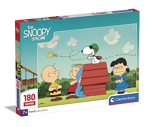 Clementoni- Peanuts Supercolor Puzzle-Peanuts-180 Pezzi Bambini 7 Anni, Puzzle Cartoni Animati, Fumetti-Made In Italy, Multicolore, 29065