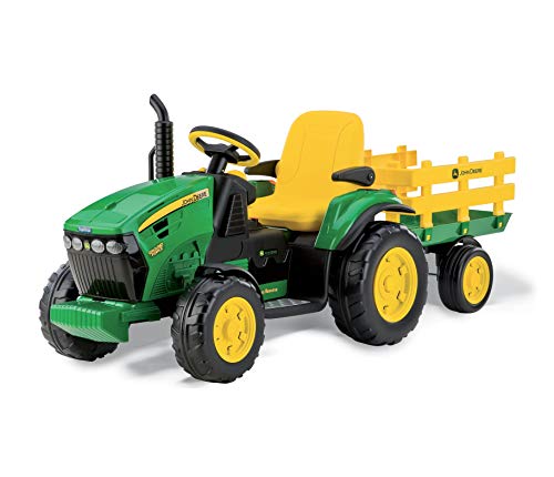 Peg Perego John Deere Ground Force Incl. Rimorchio 12 V Igor0047, Verde E Giallo