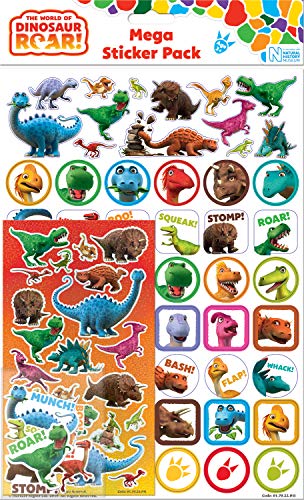 The World Of Dinosaur Roar! Mega Confezione Di Adesivi | Tre Tipi Di Adesivi (Circa 150 In Totale) | Riutilizzabili Su Superfici Non Porose