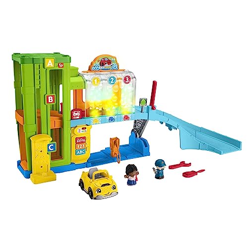 Fisher-Price Little People - Autolavaggio, Playset Interattivo Con Rampa Per Le Auto, Luci E Musica, Contenuti Smart Stages, Versione Multilingua, Gio
