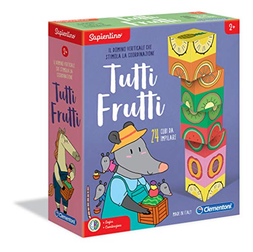Clementoni - 16122 - Sapientino - Tutti I Frutti, Cubi Impilabili, Domino Per Bambini - Gioco Educativo 2 Anni - Made In Italy