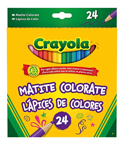 Crayola - Matite Colorate, 24 Colori Assortiti, Pre-Temperate, Per Scuola E Tempo Libero, 3624