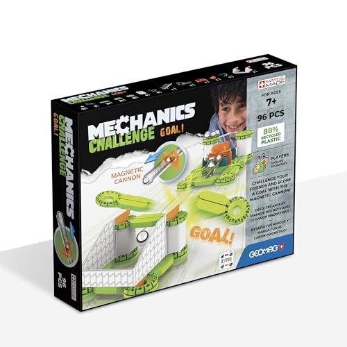 Geomag - Mechanics Challenge Goal - Educational And Creative Game For Children - Magnetic Building Blocks With Metal Spheres, Recycled Plastic - Set O