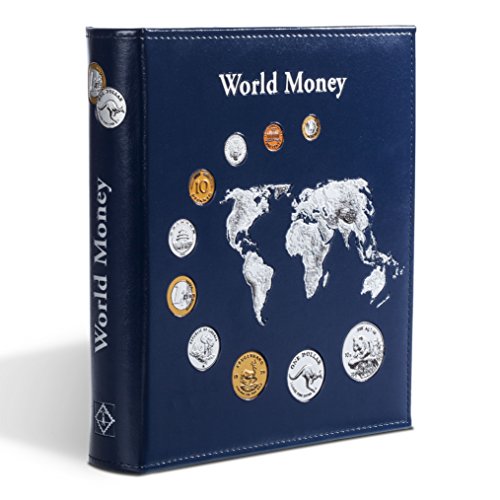 Leuchtturm 323813 Album Per Monete Optima World Money- Incl. 5 Astucci Per Monete Con Ø 42, 27, 20, 34 Mm - Blu