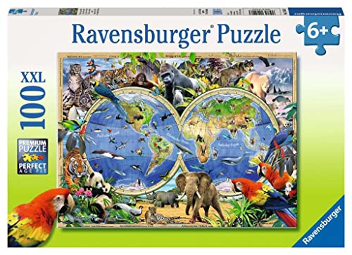Ravensburger Italy- Animali Del Mondo Puzzle, Multicolore, 100 Pezzi, 10540 3