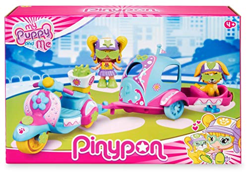 Pinypon-700016247 Puppy Motorbike Moto, Rimorchio E Personaggi, Per Bambini/E Da 4 A 8 Anni, Multicolore, 700016247