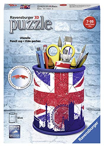 Ravensburger 11153 - Portapenne Puzzle 3D, Motivo: Union Jack