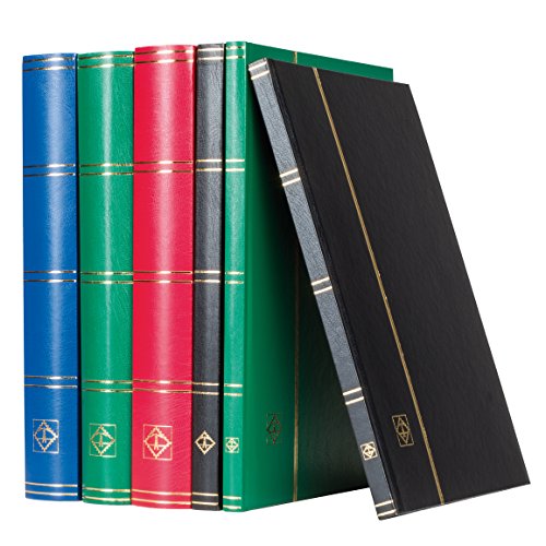 Leuchtturm 336412 Album Per Collezionisti Di Francobolli - Stock-Book Basic - 64 Pagine Din A4 Nere - Copertina Verde Non Imbottita