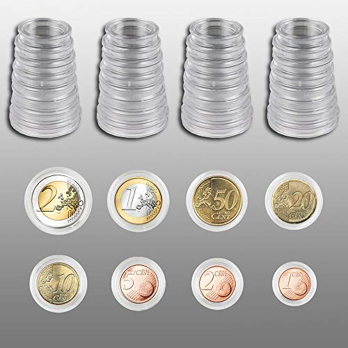 Prophila 40 Coin Capsules For €Uro Coins 1 Cent To 2 €Uro