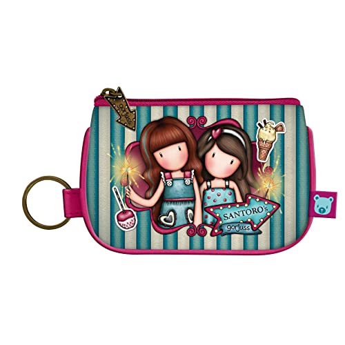 Santoro- Gorjuss Fairground-Portachiavi Con Cerniera Fireworks, 12,4X1X8,5 Cm, Colore Blu, 1044Gj11