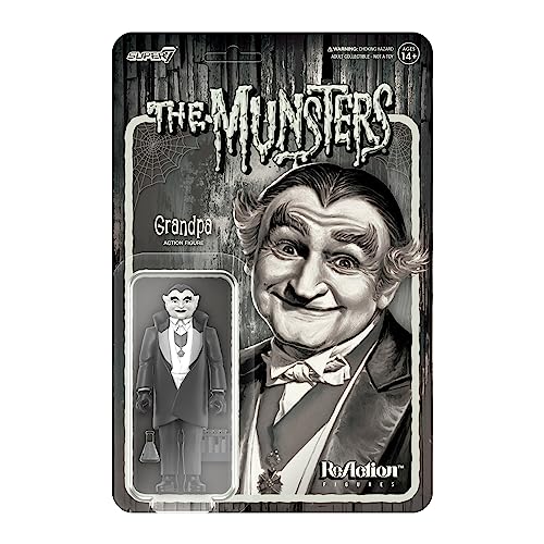 Super7 - The Munsters: Nonno (Scala Di Grigi) Figura Di Reaction – Figura Da Collezione