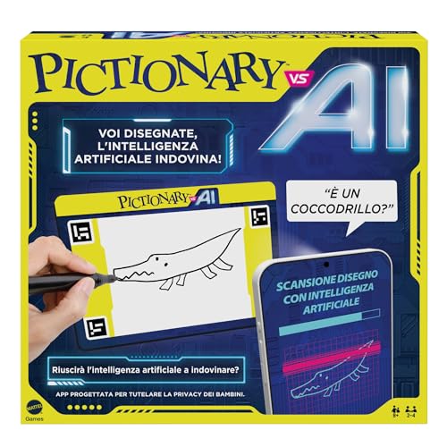 Mattel Games Pictionary Vs. Ai - La Versione Di Pictionary Con L'Intelligenza Artificiale, I Giocatori Disegnano E L'Ia Indovina, Serate Di Giochi Per