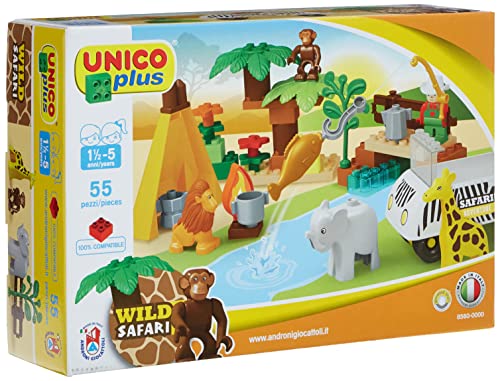 Unico- Unicoplus 8560-0000-Safari, 55 Pezzi, 8560-0000