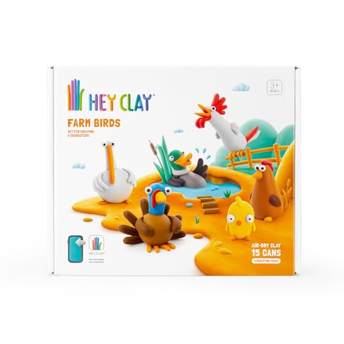 Hey Clay- Farm Birds Basic Set Uccelli Della Fattoria, Expansion Big, 705600516