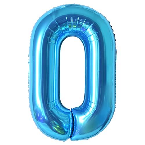 Palloncino Compleanno Numero 0 Blu,101 Cm Palloncino Numero 0 Foil Gigante,Decorazioni Feste Di Compleanno Palloncino,Vola Con L'Elio