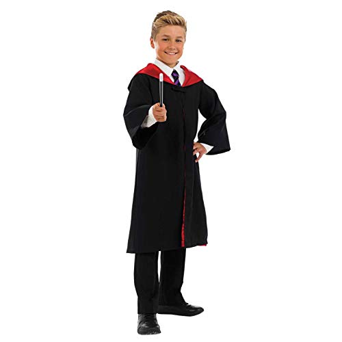 Fun Shack Costume Mago Bambino, Nero Mago Vestito Carnevale, Toga Mago Accessori Carnevale, Costumi Di Carnevale Per Bambini Taglia Xl