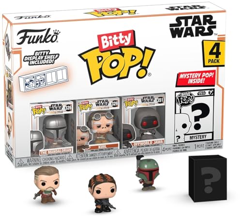 Funko Bitty Pop!: Mandalorian - The Mandalorian ™, Bitty Pop! Kuiil ™, Bitty Pop! Offworld Jawa ™, Y Un Misterio Bitty Pop! Figura - 0,9 Pulgadas (2,2