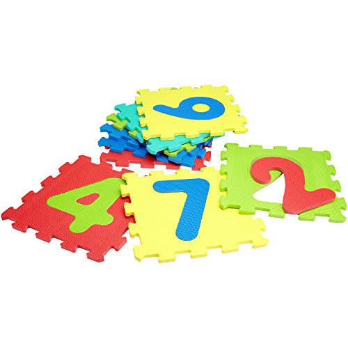 Vitamina G- Morbido Tappetino, Mattonelle Puzzle Con Numeri, 9 Pezzi, Multicolore, Globo_05094