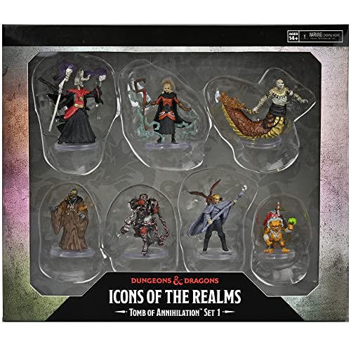 Dungeons & Dragons D&D Icons Of The Realms: Tomb Of Annihilation: Box 1-7 Figure Set, Miniature Preverniciate, Rpg