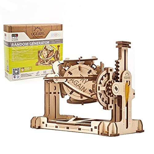 Ugears Puzzle 3D Stem Lab - Generatore Casuale Stem In Legno - Puzzle Kit Fai Da Te In Legno Con App - Kit Di Costruzione Puzzle 3D Legno - Modellini