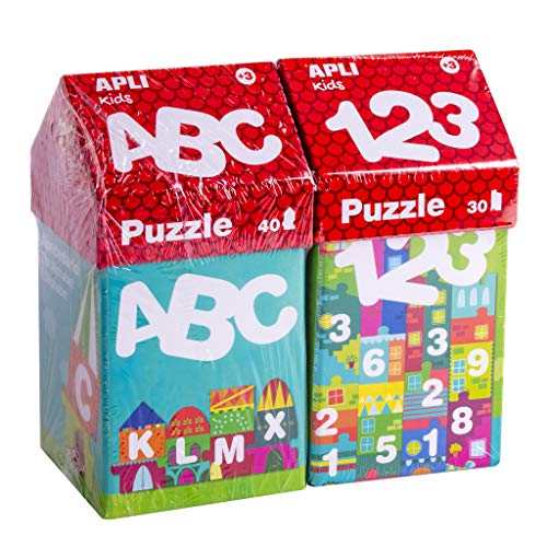 Apli Kids 18776-Kit Speciale Puzzle Casitas Educativi Abecedario+ Numeri (14805+14806), 18776