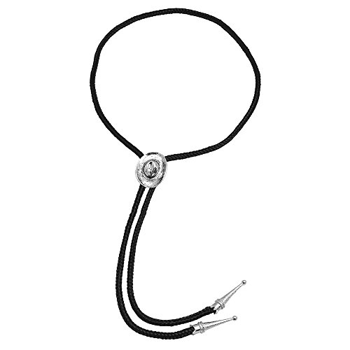 Bristol Novelty- Bootlace Cravatta Cappello Cowboy | 1 Pezzo | Nero/Argento | Taglia Unica-‎36 Cm X 8 Cm X 2 Cm Tie, Colore, Ba413