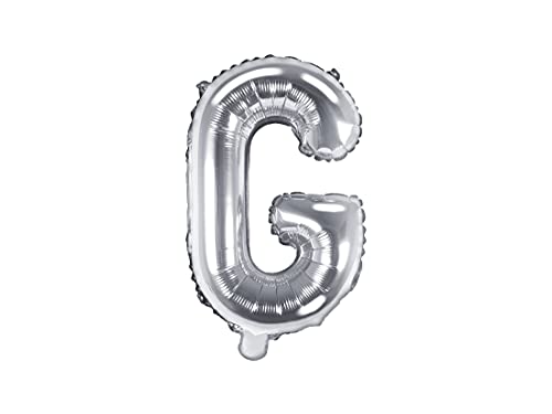 Partydeco- Palloncino Mylar A Forma Di Lettera G Argento 35 Cm Compleanno Adulto Bambino, Colore, Fb2M-G-018