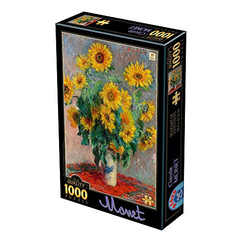 D-Toys Puzzle 75864/Cm 08 1000 Pezzi Monet Claude Bouquet Of Sunflowers