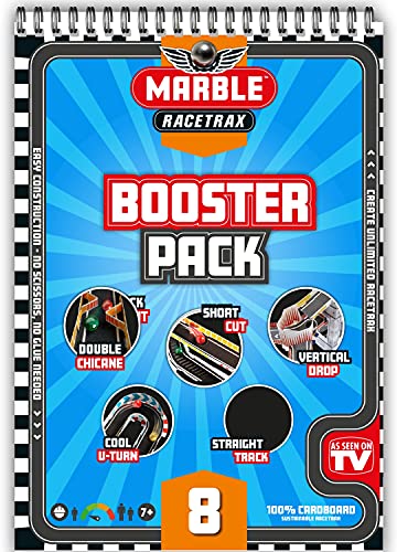 Marble Racetrax- Murmel Mania-Set Di Accessori Corsa, 8 Pezzi, Espansione Con 4 Acrobazie E Pista Per Bricolage, In Cartone Fsc, Per Bambini Dai 7 Ann