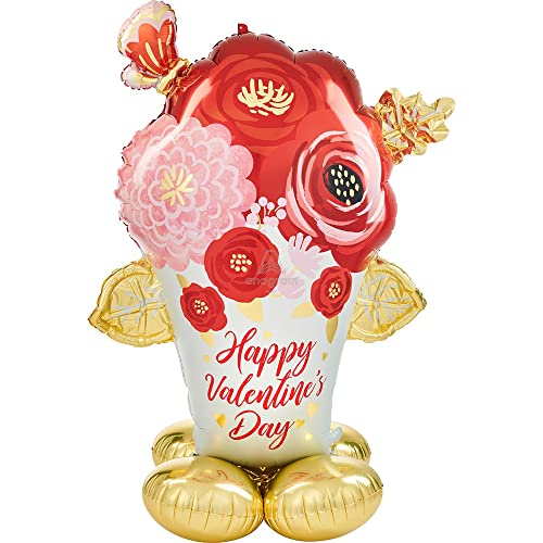 Amscan Airloonz 4373211 - Palloncino A Forma Di Fiore P70 Per San Valentino, 99 X 134 Cm