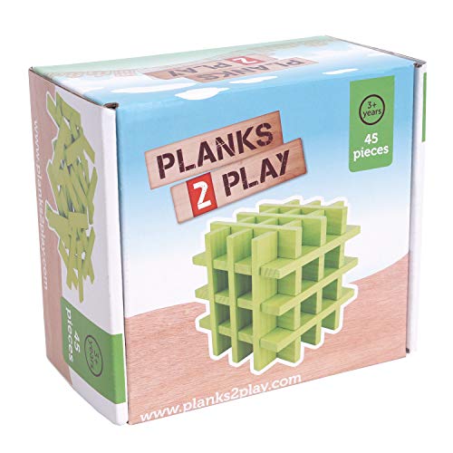New Classic Toys- Planks 2 Play-45 Tavole-Verde, 50 Pieces - Green, P2Cgr45