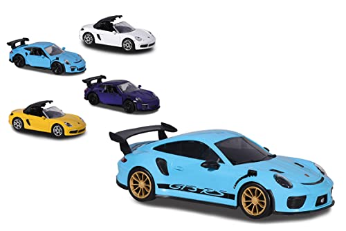 Majorette - Porsche Carry Case - 35 Cm - 3 Soni Di Motore - 4 Veicoli Miniatures Porsche In Metallo, Scala 1:64 Inclusa - 212058194Smo
