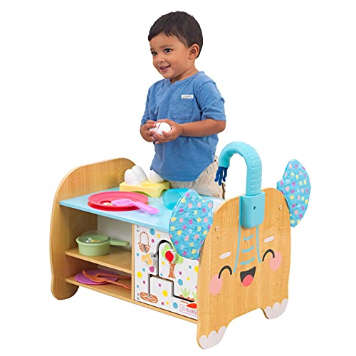 Kidkraft Foody Friends Cuoco Elefante Cucina Giocattolo In Legno Per Bambini Con Accessori Per Pentole, Giocattolo Per Bambini 2+ Anni, 20144