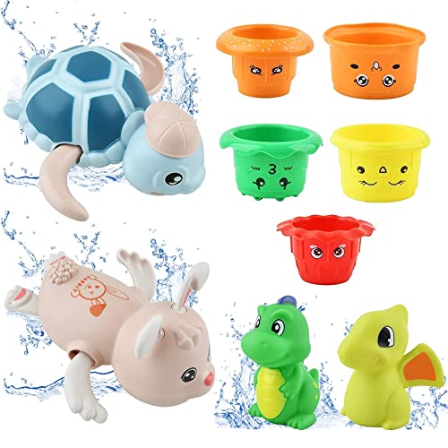 Giochi Bagnetto Per Bambini, Giocattoli Educativi Vasca Da Bagno, Set Da 10 Pezzi In Abs Sicuro, Gioco Acqua Colorato Per Neonati, Adatto Per Spiaggia