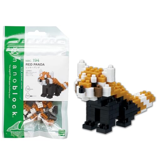 Bandai - Nanoblock - Panda Rosso - Red Panda - Mini Personaggio A Mattoncini - Gioco Di Costruzione - Kit Di Costruzione Di Animali Panda In Stile Pix