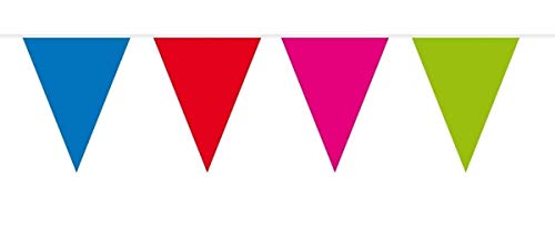 Folat- Ghirlanda Di Bandierine Tinta Unita Vari Colori-10 M, Multicolore, 22625