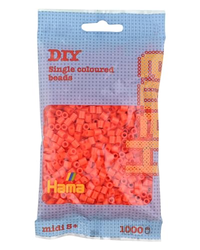 Hama Perline-Arancione (1000 Midi Beads), Colore Arancione-04, Taglia Unica, 207-04