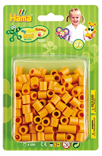 Hama Perlen 8524. Confezione Da Circa 250 Maxi Perline Colorate Con Diametro Di 10 Mm In Orsacchiotto Marrone, Divertimento Creativo Per Bambini, Colo