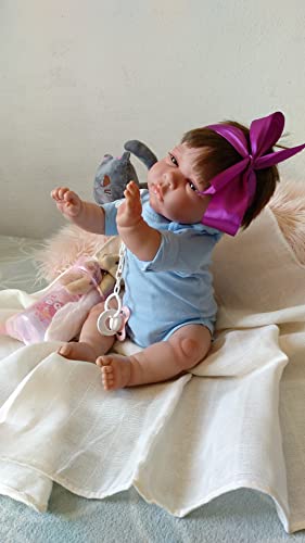 Bebè Reborn Prematura Bambina Cinthia, Capelli Castani E Occhi Scuri, Con Rossetti E Vinile Molto Tenero, Adatta Per Bambine Da Due Anni, Realizzata I