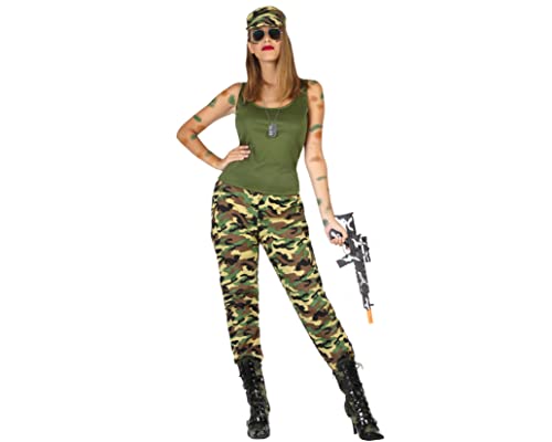 Atosa 54130 Costume Militar - Scarpe Da Ginnastica, Da Donna, Colore: Mimetico/Verde Oliva