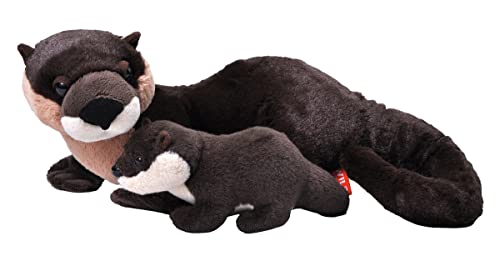 Wild Republic Mom And Baby Lontra Di Fiume, Peluche Animali, Peluche Mamma E Cucciolo, Regalo Per Bambini, Imbottitura Realizzata Partendo Da Bottigli