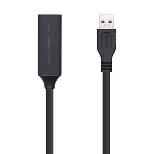 Aisens - A105-0408 - Cavo Usb 3.0 Con Amplificatore E Alimentatore, Tipo A/M-A/H, Nero, 10 M