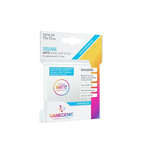 Gamegen!C- Matte Square-Sized Sleeves 73X73Mm (50), Clear Color (Ggs10061Ml)
