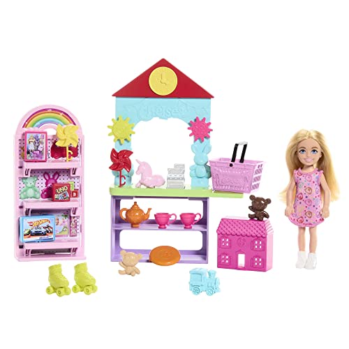 Barbie Carriere - Chelsea Negozio Di Giocattoli, Playset Con Mini Bambola Bionda E Bancone, Mobili Per L'Esposizione E 15+ Accessori Inclusi, Giocatto