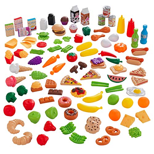 Kidkraft Set Di Cibo Giocattolo Deluxe Tasty Treats Da 115 Pezzi Per Bambini, Giochi Di Imitazione, Giocattolo Da Cucina Per Bambini, Accessori Cucina